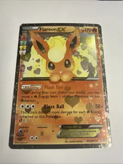 Pokemon TCG Flareon EX card RC6/RC32 Generations. - Image 2