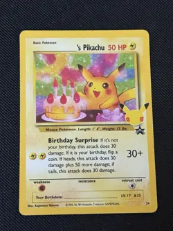 Birthday Pikachu - 24 - Rare Holo Card - Pokemon Celebrations NM/LP - Image 1