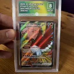 Pokemon TCG Ethan's Ho-Oh EX 209/182 Full Art Destined Rivals 2025 PG Grade 8 - Image 1