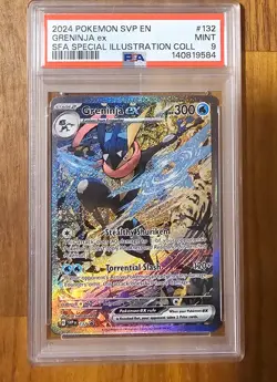 💧🐸2024 POKEMON SVP EN-SV BLACK STAR PROMO #132 GRENINJA EX PSA 9 MINT - Image 1
