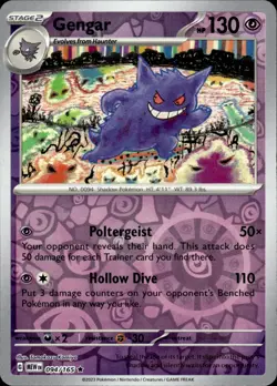 Gengar - Reverse Holo Rare - Scarlet & Violet 151 094/165 - MINT - Pokemon - Image 1