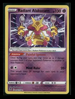 Pokemon TCG - Radiant Alakazam (Radiant Rare) 059/195 - Silver Tempest - Image 1