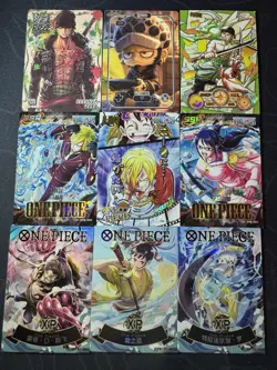 One Piece Set of 9 Collectible Character Anime Full Art Cards CCG Luffy Nami - Image 1