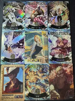 One Piece Set of 9 Collectible Character Anime Full Art Cards CCG Nami Luffy - Image 1
