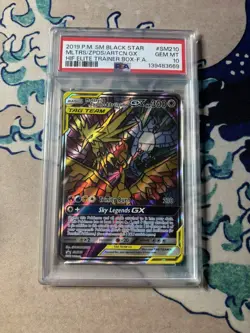 PSA 10 MOLTRES & ZAPDOS & ARTICUNO GX TAG TEAM SM210 - PROMO POKEMON CARD - Image 1