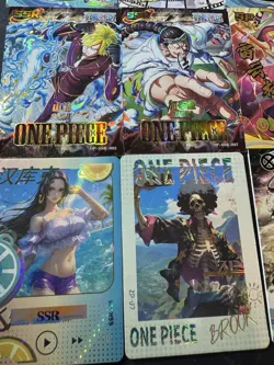 One Piece Set of 9 Collectible Character Anime Full Art Cards CCG Brook - Image 5