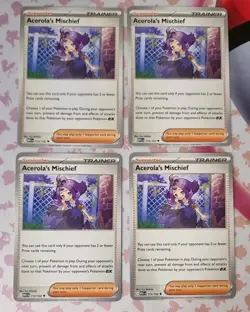 x4 Acerola's Mischief 113/132 - Mega Evolution - Pokemon Card Trainer Playset - Image 1