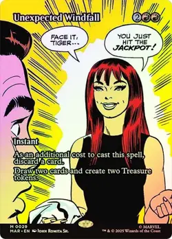 Unexpected Windfall Foil Borderless Marvel's Spider-Man NM MTG - Image 1