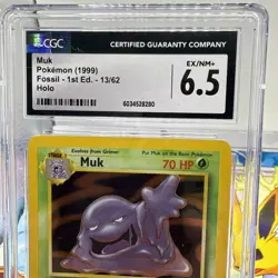 Muk 13/62 Fossil Holo 1st Edition CGC 6.5 Pokemon 1999 - Image 2