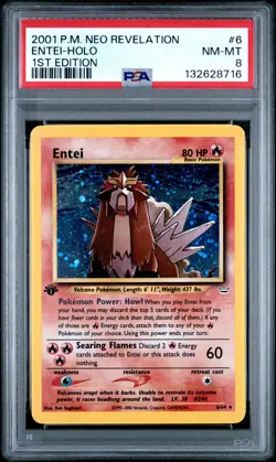 2001 POKEMON NEO REVELATION 1ST ED #6 ENTEI-HOLO PSA 8 - Image 1