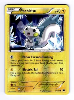 Pachirisu Plasma Freeze #37 (2013) Common Reverse Holo LP Pokemon - Image 1