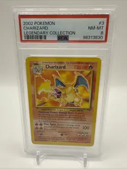 2002 POKEMON LEGEND COLLECTION #3 CHARIZARD PSA 8 NM-MT TCG NON HOLO - Image 1