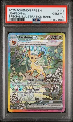 2025 POKEMON PRE EN-PRISMATIC EVOLUTIONS #144 LEAFEON EX PSA 10 - Image 1