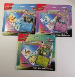 Pokemon TCG Scarlet Violet Prismatic Evolutions Tech Sticker Collection Lot of 3 - Image 1
