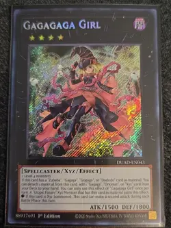 Yugioh! 1x Gagagaga Girl DUAD-EN043 Secret Rare 1st Ed NM - Image 1