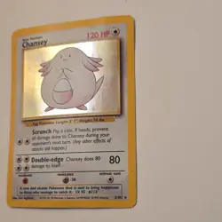Pokemon TCG Chansey Base Set Holo Rare 120 HP 3/102 English Card - Image 1