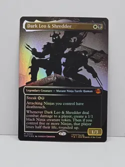 Dark Leo & Shredder Borderless Foil Teenage Mutant Ninja Turtles Mythic 0220 MTG - Image 1