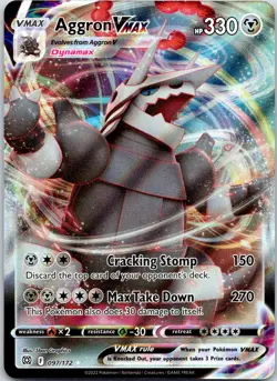 Aggron VMAX #097/172 Ultra Rare Holo SWSH09: Brilliant Stars Pokemon NM - Image 1