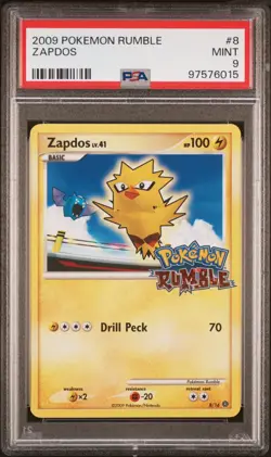 PSA 9 Zapdos 2009 Rumble Stamped Promo Pokemon Card #8 Mint - Image 1