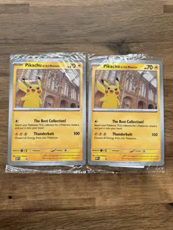 Pokemon National History Museum Pikachu at the museum Promo Card sealed mint x 2 - Image 1