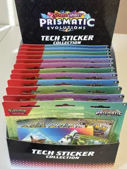 Pokemon Prismatic Evolutions Tech Sticker Collection (Lot of 12) Sealed W/Box - Image 1