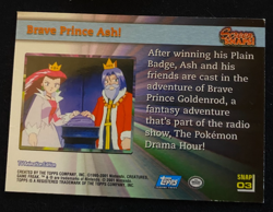 2001 Topps Pokemon Johto League Champions SNAP03 Brave Prince Ash! LP - Image 2