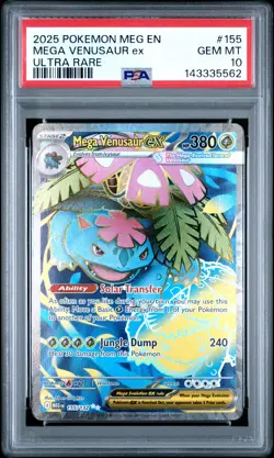 2025 POKEMON MEG EN-MEGA EVOLUTION ULTRA RARE #155 MEGA VENUSAUR EX PSA 10 - Image 1