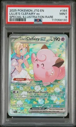 2025 Pokemon Journey Together Lillie's Clefairy ex Full Art SIR #184/159 PSA 9 - Image 1