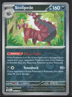 2025 Scarlet & Violet Series - Black Bolt Scolipede Reverse Holo #56 - Image 1