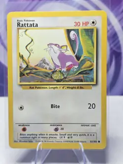Pokemon 1999 Base Set Unlimited 61/102 Rattata NM - Image 1