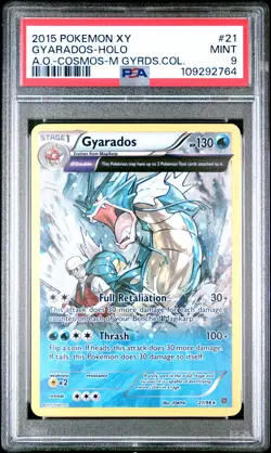 2015 POKEMON XY ANCIENT ORIGINS COSMOS-MEGA GYARADOS COLL GYARADOS-HOLO PSA 9 - Image 1