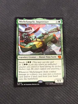 Michelangelo, Improvisor TMT 0119 Mythic MTG Teenage Mutant Ninja Turtles - Image 1