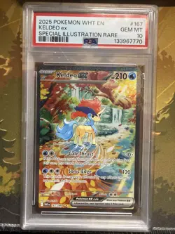 Pokemon 2025 WHT En-White Flare Special Illustration #167 Keldio EX PSA 10 - Image 1