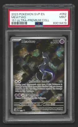 Pokemon PSA 9 MINT Mewtwo 052 Black Star Promo 151 Ultra Premium Collection Holo - Image 1