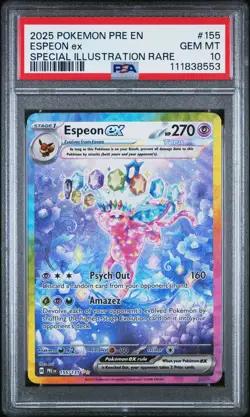 2025 POKEMON PRE EN-PRISMATIC EVOLUTIONS #155 ESPEON EX PSA 10 - Image 1
