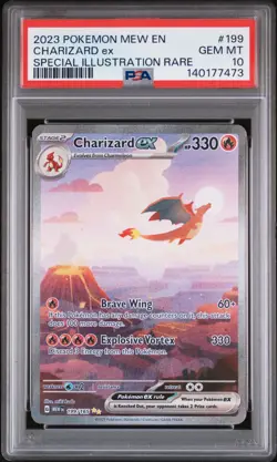 2023 POKEMON MEW EN-151 SPECIAL ILLUSTRATION RARE #199 CHARIZARD EX PSA 10 - Image 1