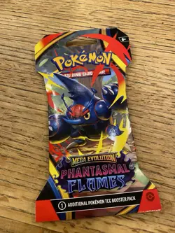 Pokemon Mega Evolution Phantasmal Flames Sleeved Booster Pack X1 - Image 1