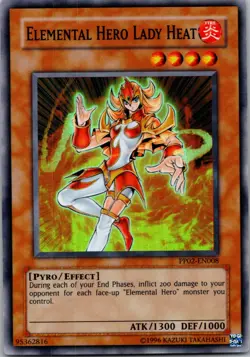 Yugioh Elemental Hero Lady Heat PP02-EN008 Super Rare NM - Image 1