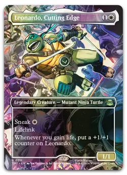 Leonardo, Cutting Edge (Borderless) #211 (Foil) (NM) TMT Magic MTG - Image 1