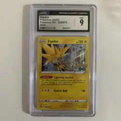 2022 POKEMON TCG POKEMON GO HOLO RARE 029/078 ZAPDOS CGC 9 MINT! - Image 1