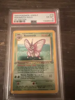 🔥 Pokemon 1st Edtion Venomoth 13/64 Holo Jungle PSA 6 Excellent-Mint - Image 1