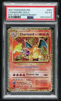 Charizard () Holo Indonesian Pokemon 25th Anniversary Collection (s8a-P I) PSA 4 - Image 1
