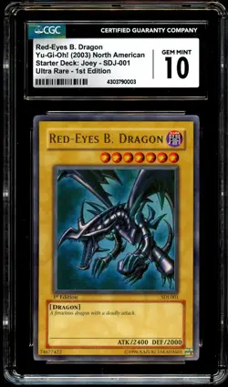CGC 10 GEM MINT Red-Eyes B. Dragon SDJ-001 1st Edition ULTRA Yugioh Card 003 - Image 2