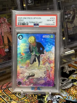 🏴‍☠2025 ONE PIECE OP10-ROYAL BLOOD SPECIAL ALTERNATE ART 003 SANJI PSA 10 - Image 1