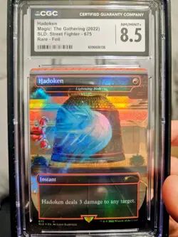 Hadoken - MtG Lightning Bolt NM Street Fighter Secret Lair CGC Graded 8.5 - Image 1