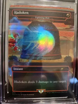 Hadoken - MtG Lightning Bolt NM Street Fighter Secret Lair CGC Graded 8.5 - Image 3