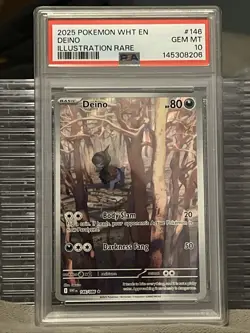 Pokemon TCG S&V White Flare Deino IR Holo Card 146/086 PSA 10 - Image 1