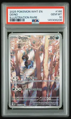 Pokemon TCG S&V White Flare Deino IR Holo Card 146/086 PSA 10 - Image 3