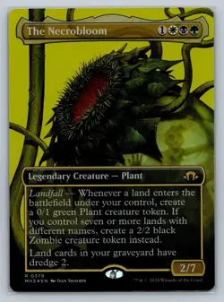 MTG Modern Horizons 3 Borderless Foil #378 The Necrobloom Rare Legendary Plant - Image 1