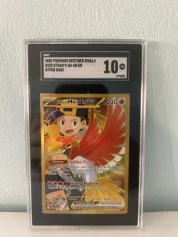 Pokemon TCG Ethan's Ho-Oh EX Gold Holo Card 239/182 Sv10 Graded 10 - Image 1